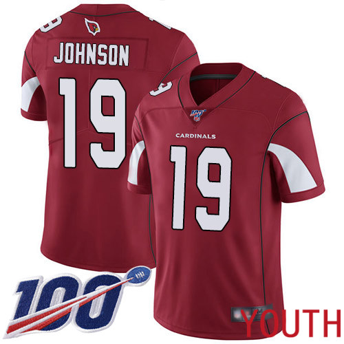 Arizona Cardinals Limited Red Youth KeeSean Johnson Home Jersey NFL Football #19 100th Season Vapor Untouchable
